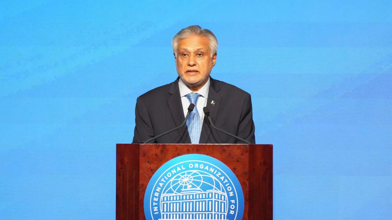 Pakistan's Foreign Minister Ishaq Dar, attends signing ceremony of Convention on the Establishment of The International Organization for Mediation (IOMed) in Hong Kong