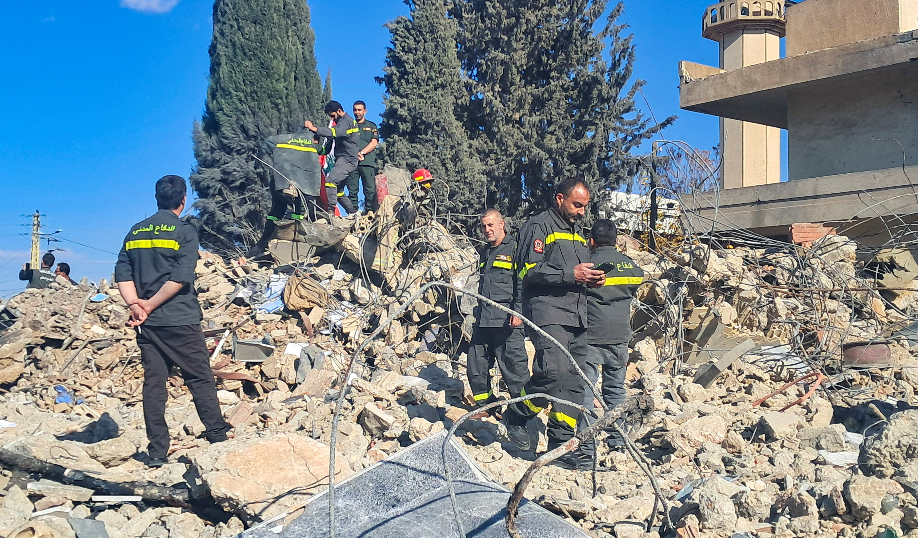 Aftermath of an Israeli strike on Baalbek
