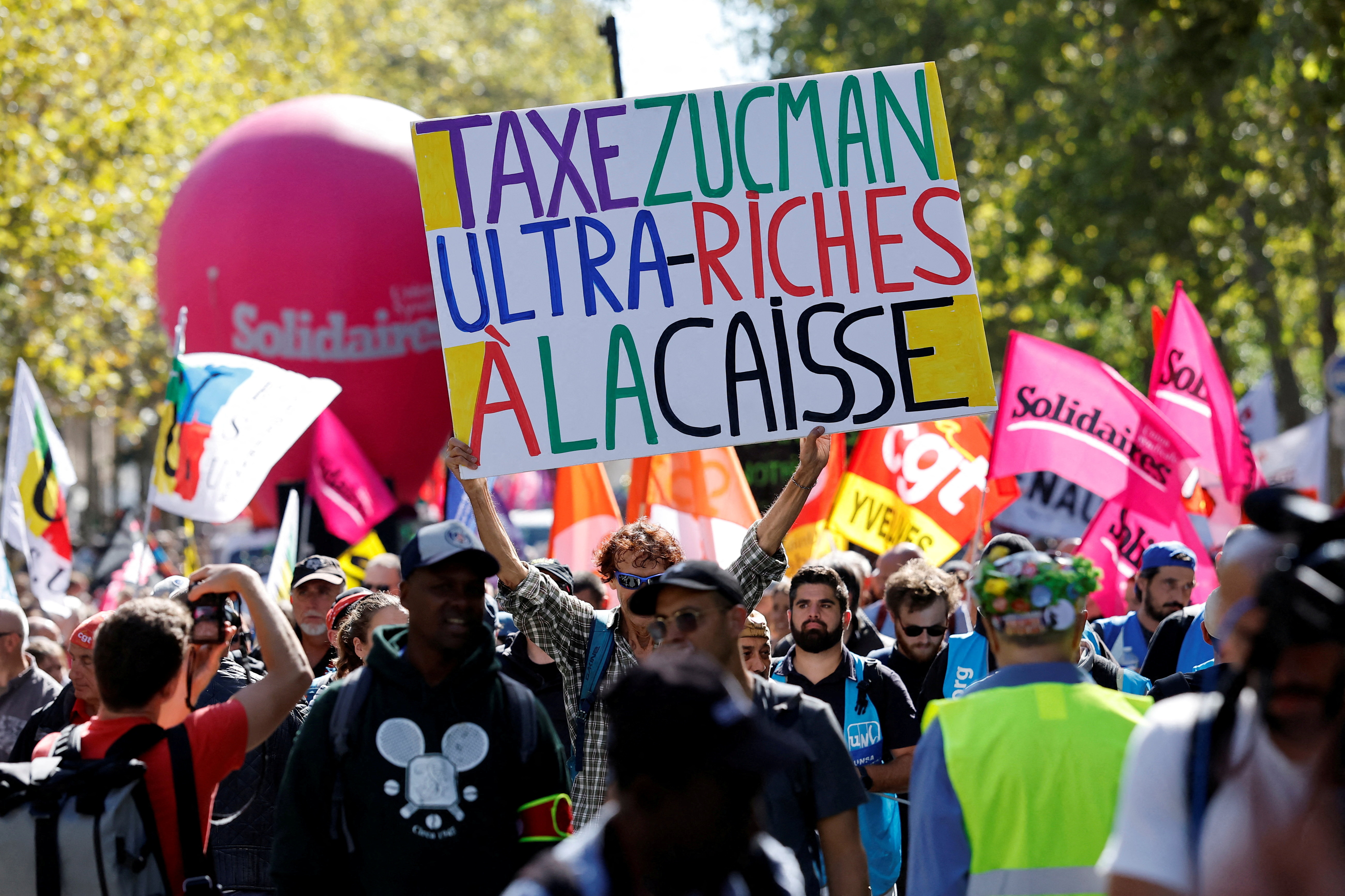 FILE PHOTO: Nationwide strike and anti-government protests called by French unions in France