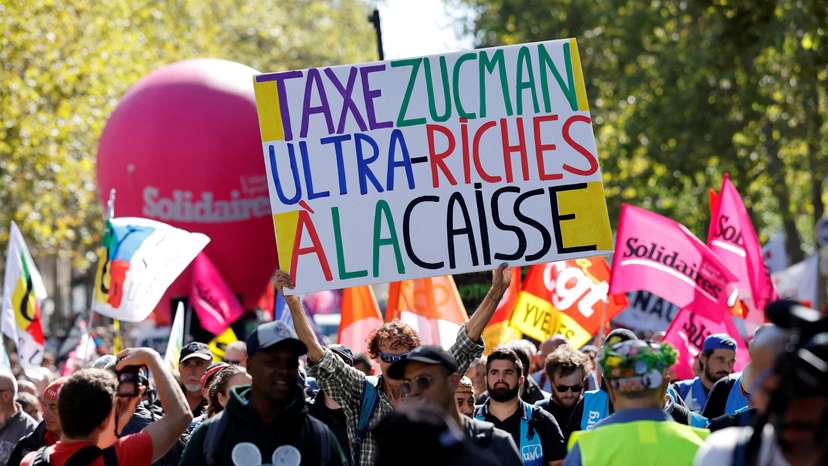 FILE PHOTO: Nationwide strike and anti-government protests called by French unions in France