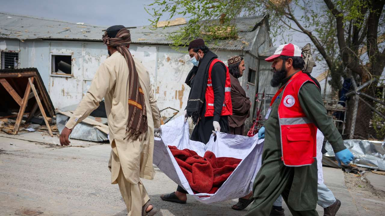 Aftermath of an air strike in Kabul