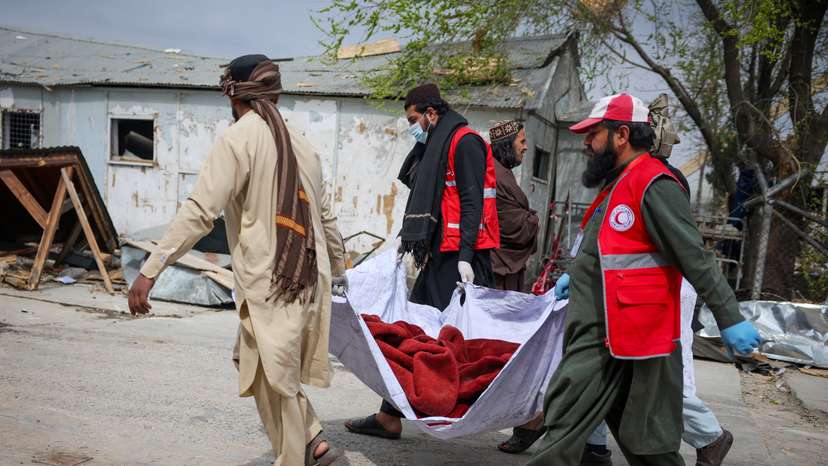 Aftermath of an air strike in Kabul