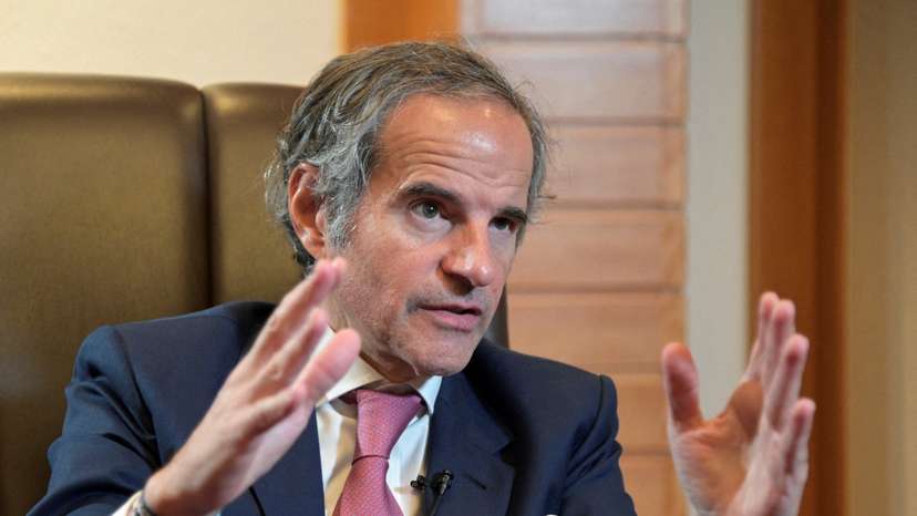 FILE PHOTO: IAEA chief Rafael Grossi speaks during an interview with Reuters in Tokyo