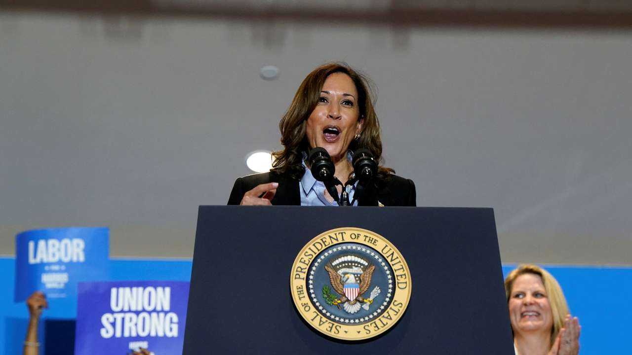 U.S. President Biden and Democratic presidential nominee Harris attend a Labor Day campaign event in Pittsburgh