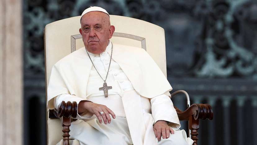 Pope Francis meets altar servers at the Vatican