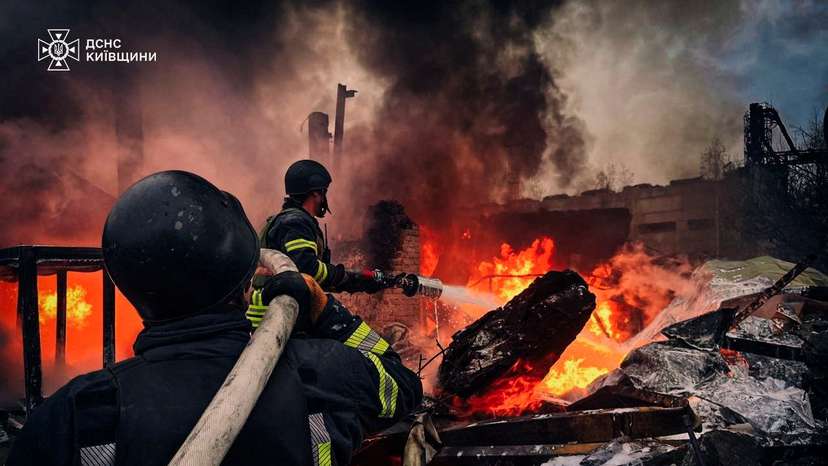 Aftermath of a Russian missile attack outside Kyiv