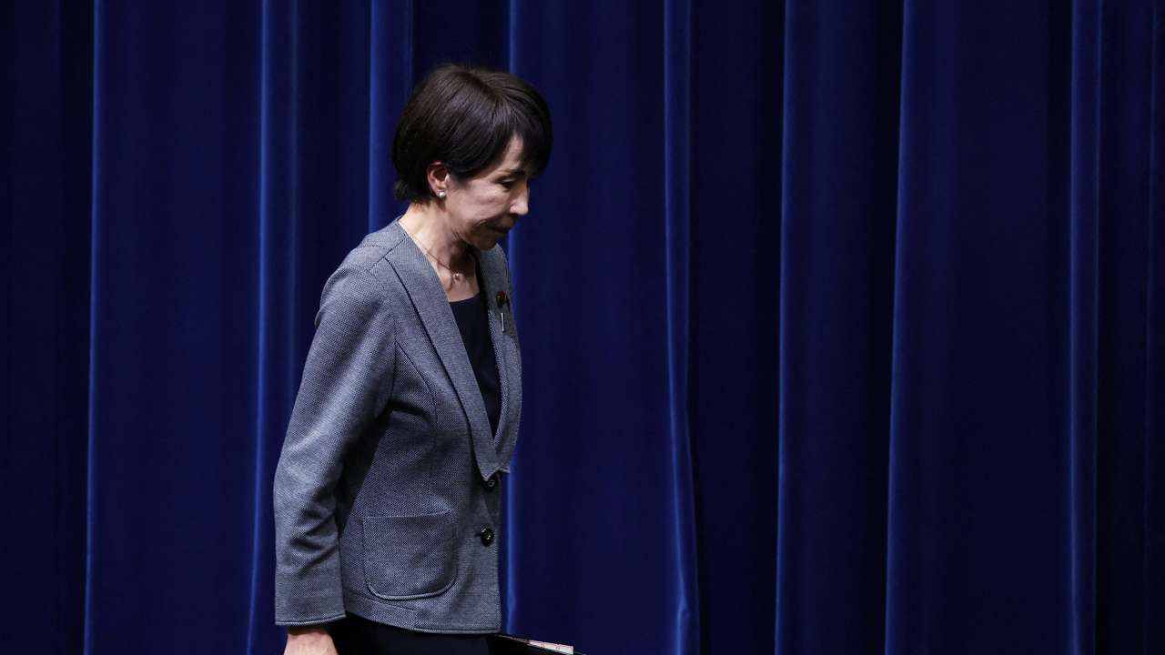 Sanae Takaichi, Japan's prime minister, speaks during a press conference at the prime minister's office in Tokyo