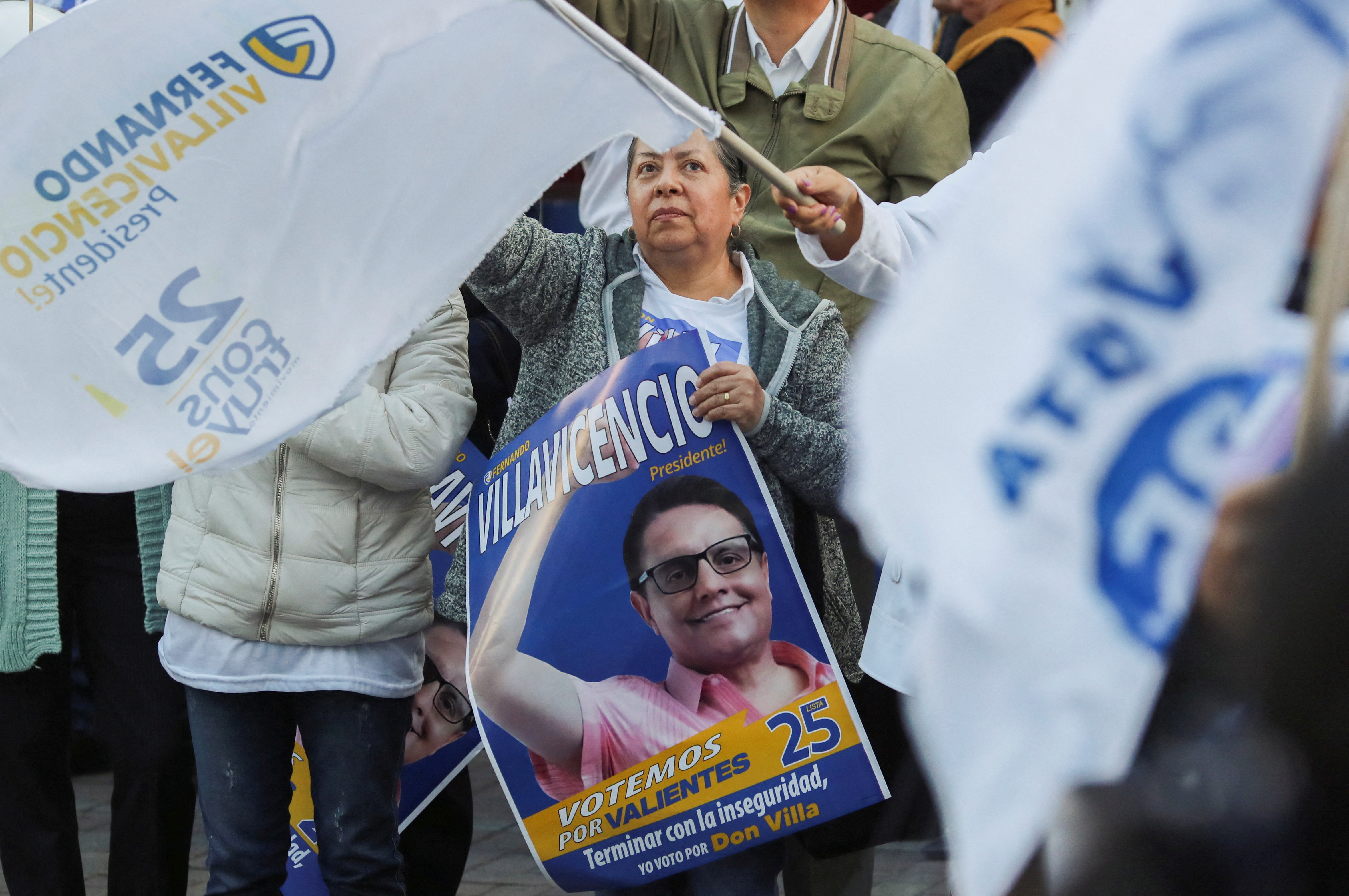 FILE PHOTO: Ecuadorean presidential candidate Zurita and his running mate Gonzalez attend their closing campaign rally, in Quito