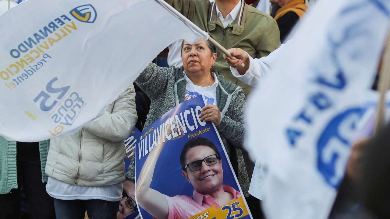 FILE PHOTO: Ecuadorean presidential candidate Zurita and his running mate Gonzalez attend their closing campaign rally, in Quito