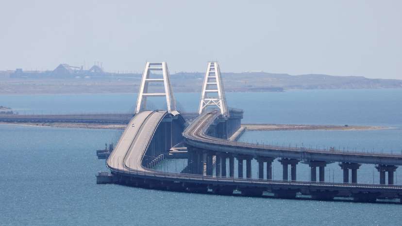 FILE PHOTO: Crimea bridge damaged following alleged attack