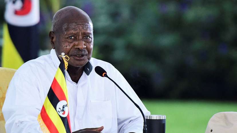 FILE PHOTO: Uganda's President Yoweri Museveni addresses the IGAD 42nd Extraordinary Session at the State House in Entebbe
