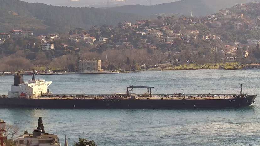 Panama-flagged crude oil tanker Pollux transits