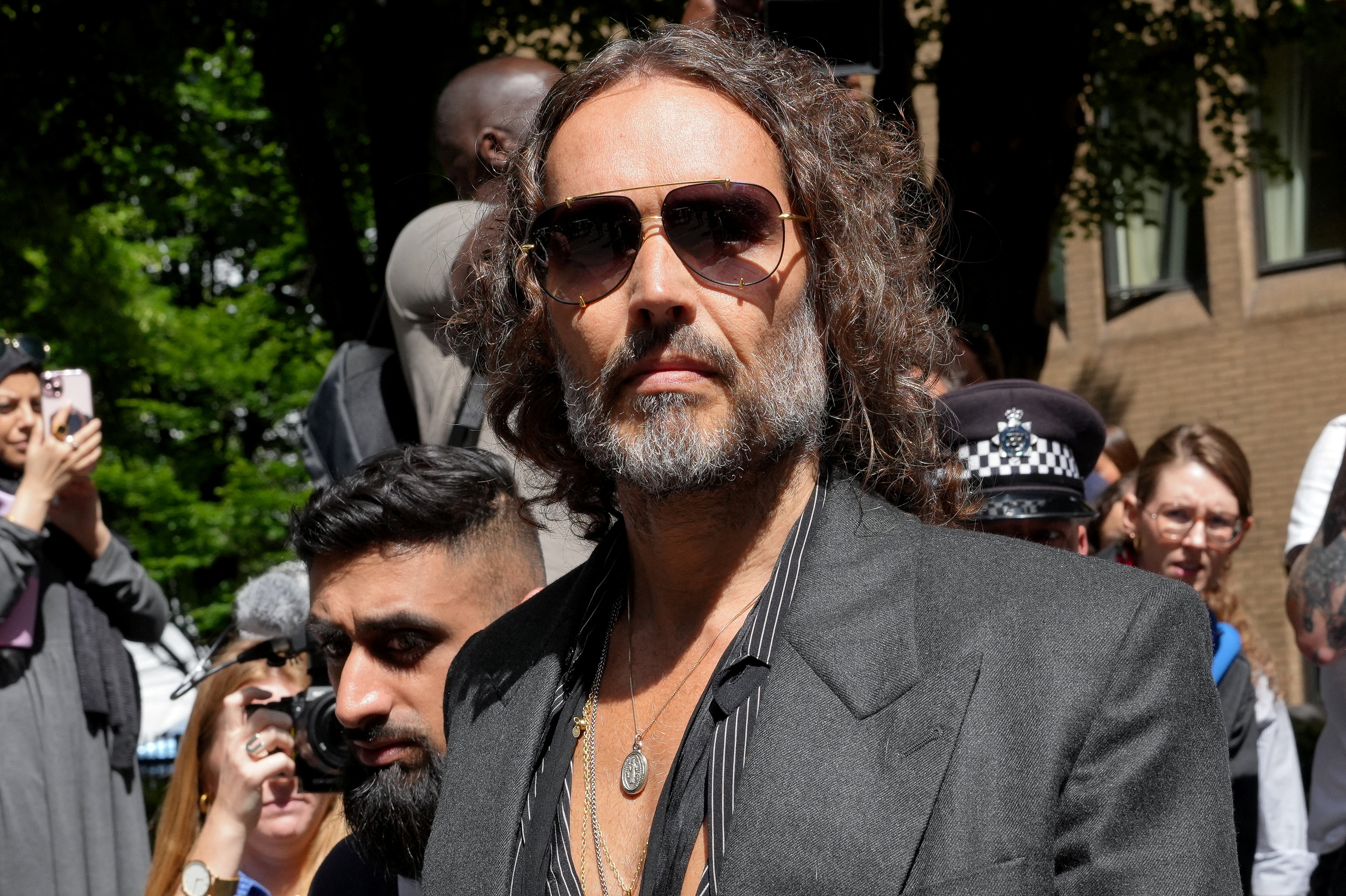 British actor and comedian Russell Brand appears at Southwark Crown Court, in London
