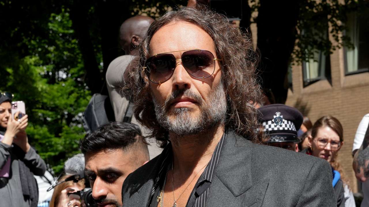 British actor and comedian Russell Brand appears at Southwark Crown Court, in London