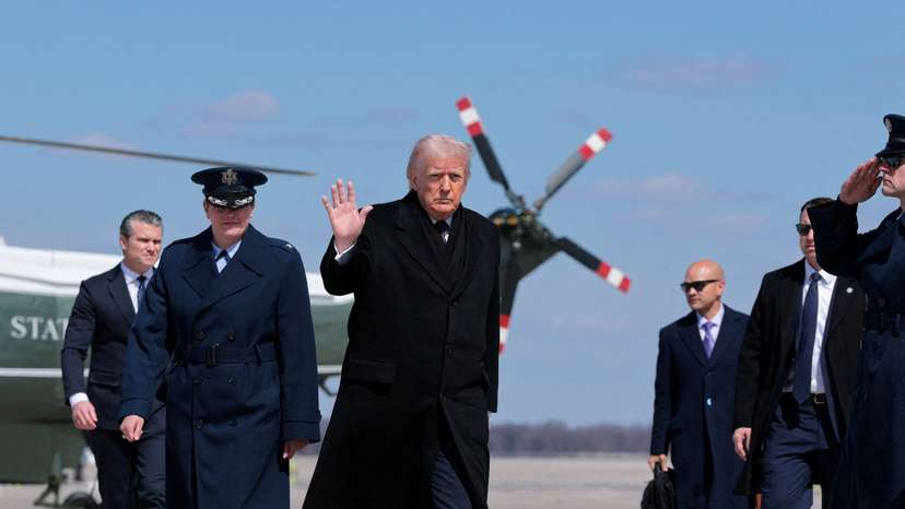 FILE PHOTO: U.S. President Donald Trump boards Air Force One at Joint Base Andrews, Maryland