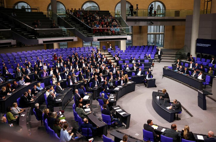 Session of the German lower house of parliament Bundestag, in Berlin