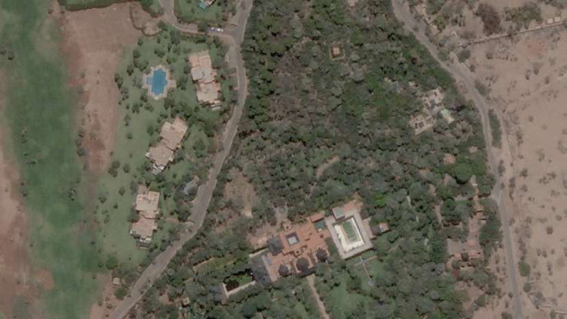 A satellite image of Palace Bin Ennakhil in Marrakech