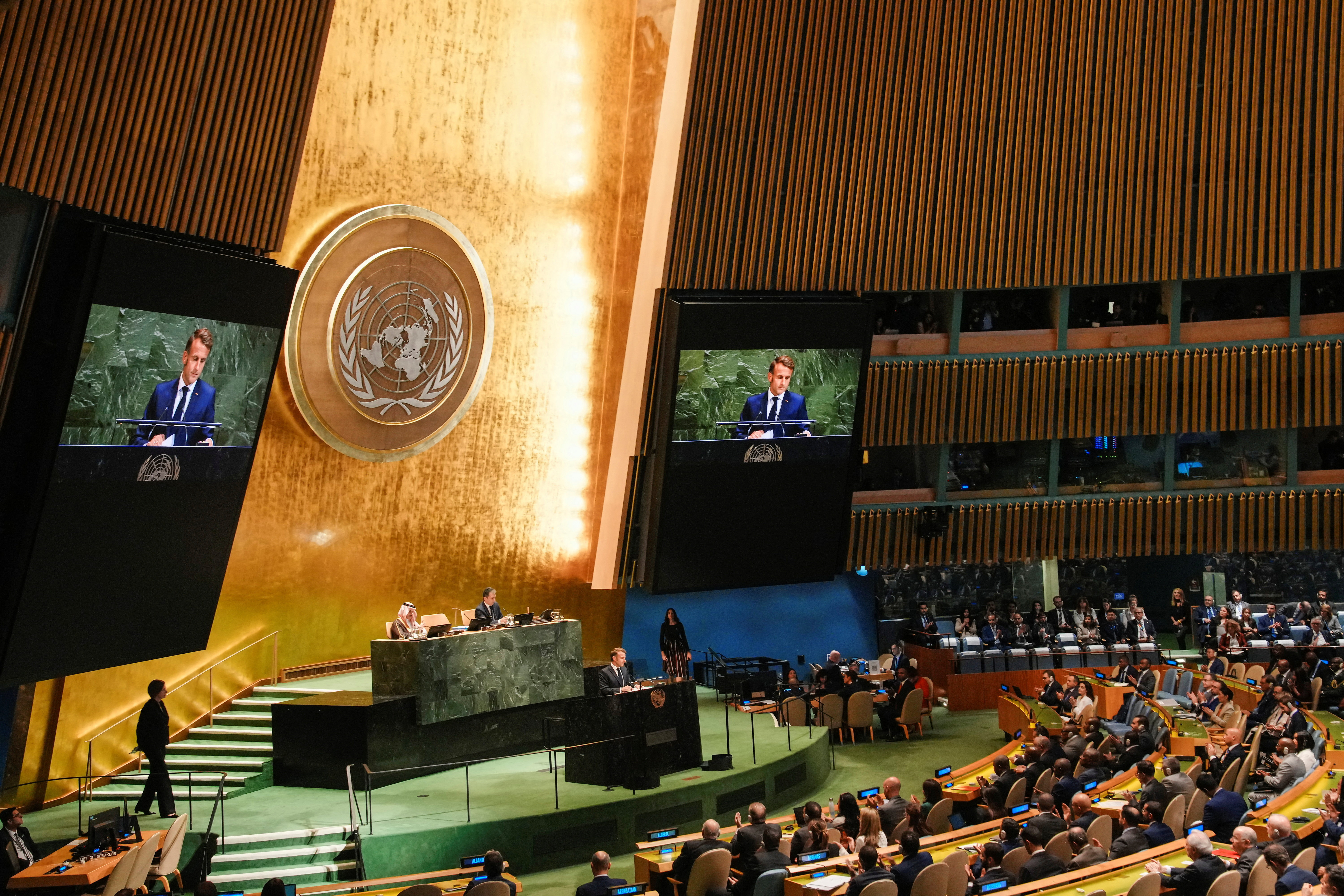 France and Saudi Arabia host a meeting of heads of state and government on a two-state solution between Israel and the Palestinians on the sidelines of the U.N. General Assembly