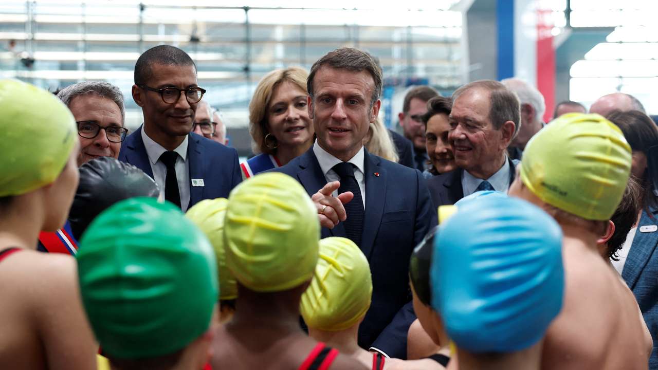 French President Macron inaugurates Olympic swimming centre in Saint-Denis near Paris