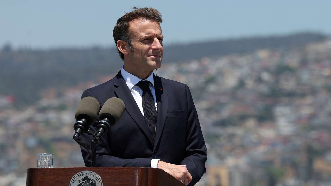 Chile's President Gabriel Boric and France's President Emmanuel Macron visit icebreaker 'Almirante Viel', in Valparaiso