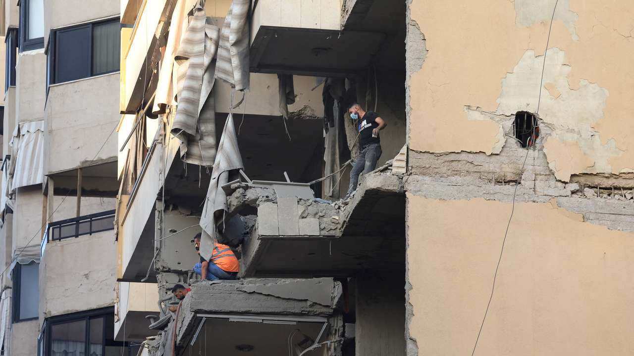 Aftermath of Israeli military strike in Beirut's southern suburbs