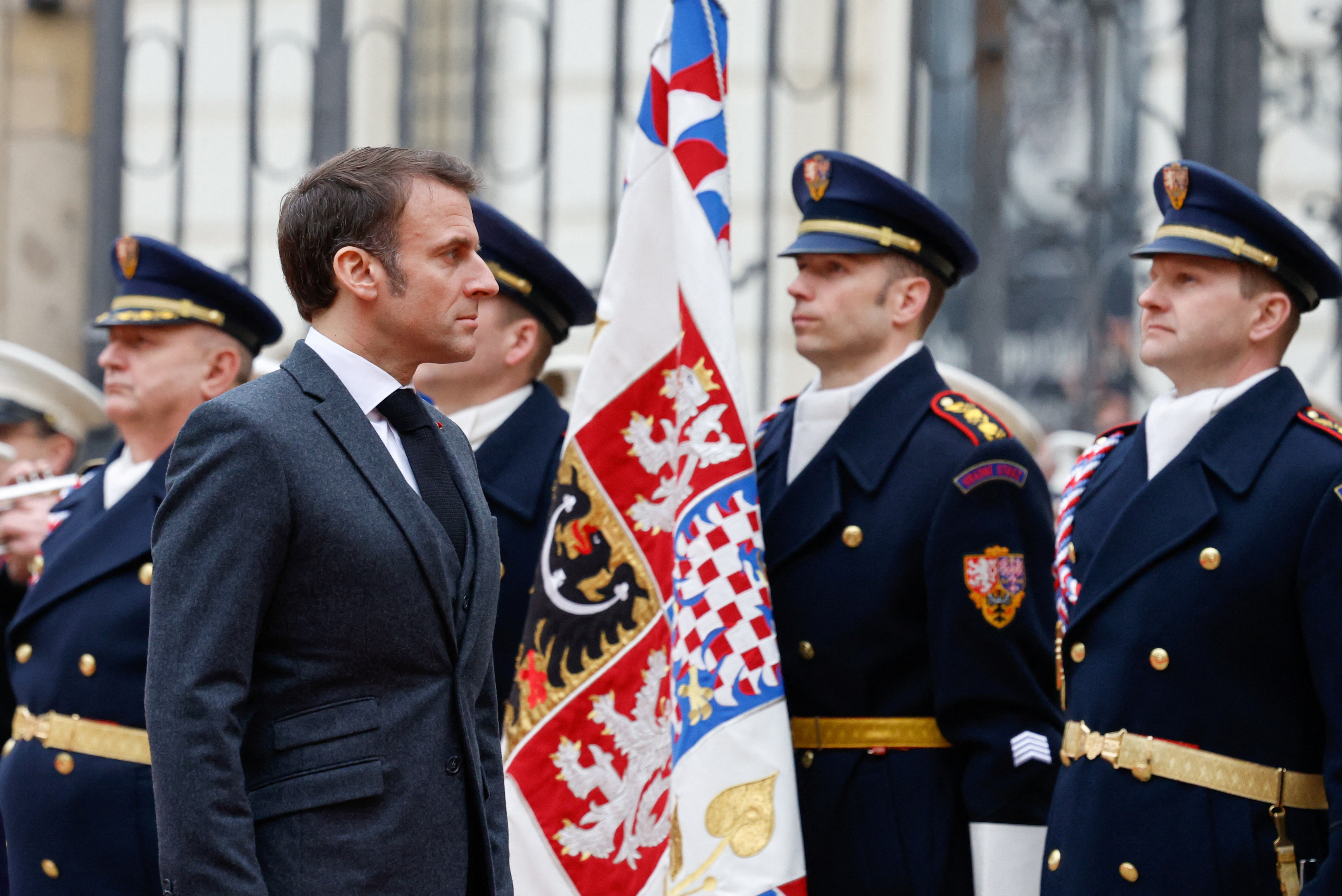 France's President Emmanuel Macron visits Prague