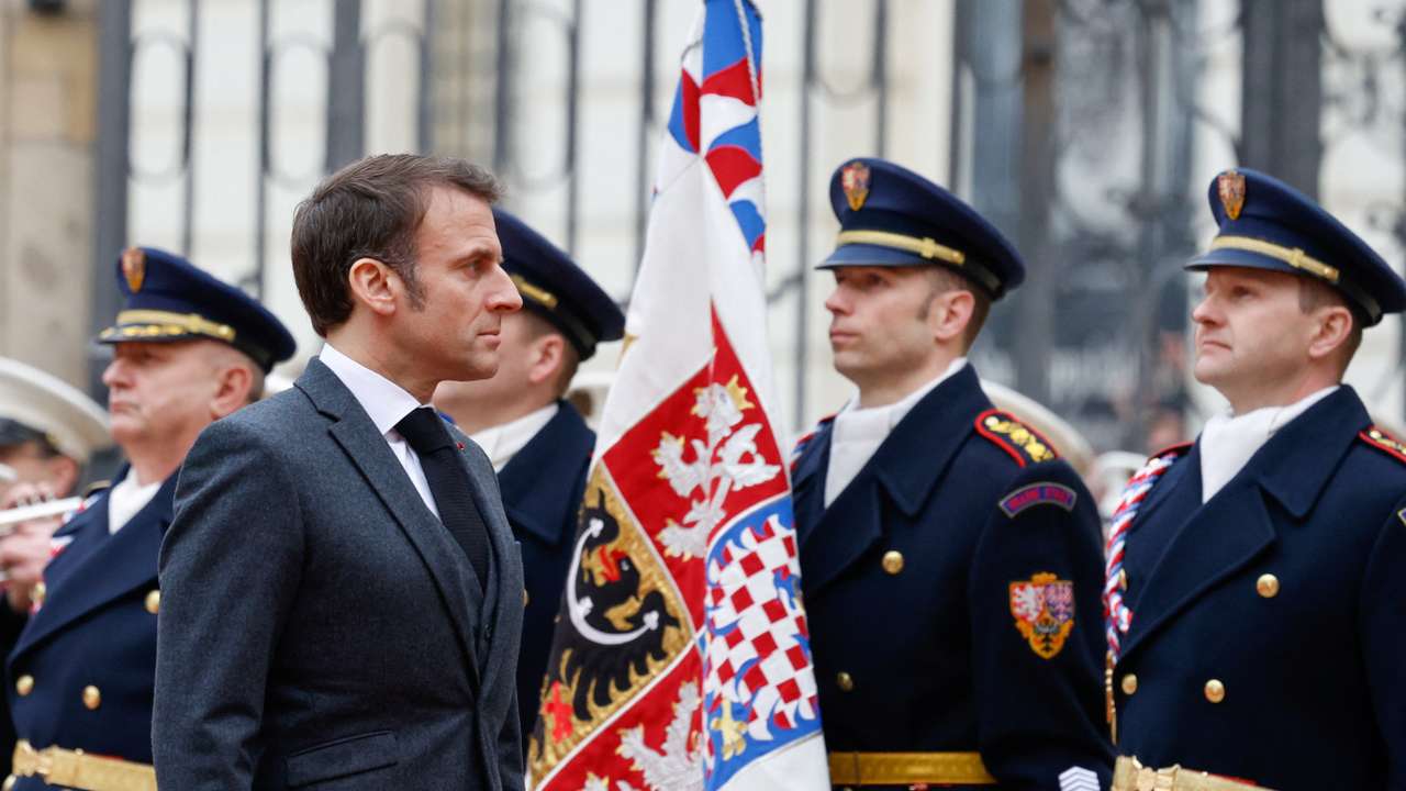 France's President Emmanuel Macron visits Prague