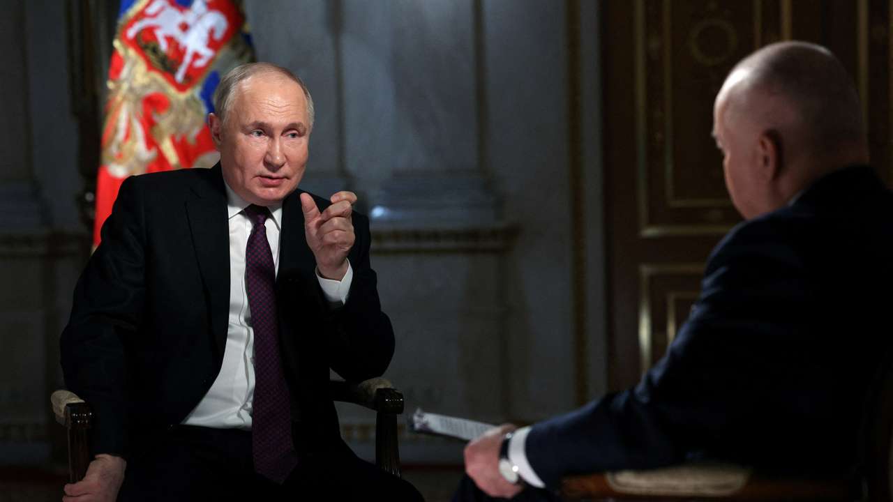 Russian President Putin gives interview in Moscow