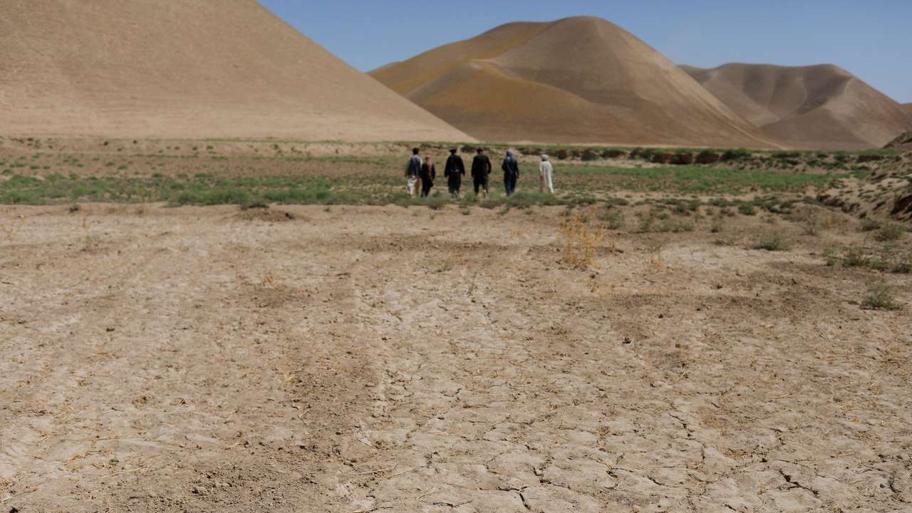 FILE PHOTO: Parched field is pictured in Balkh province