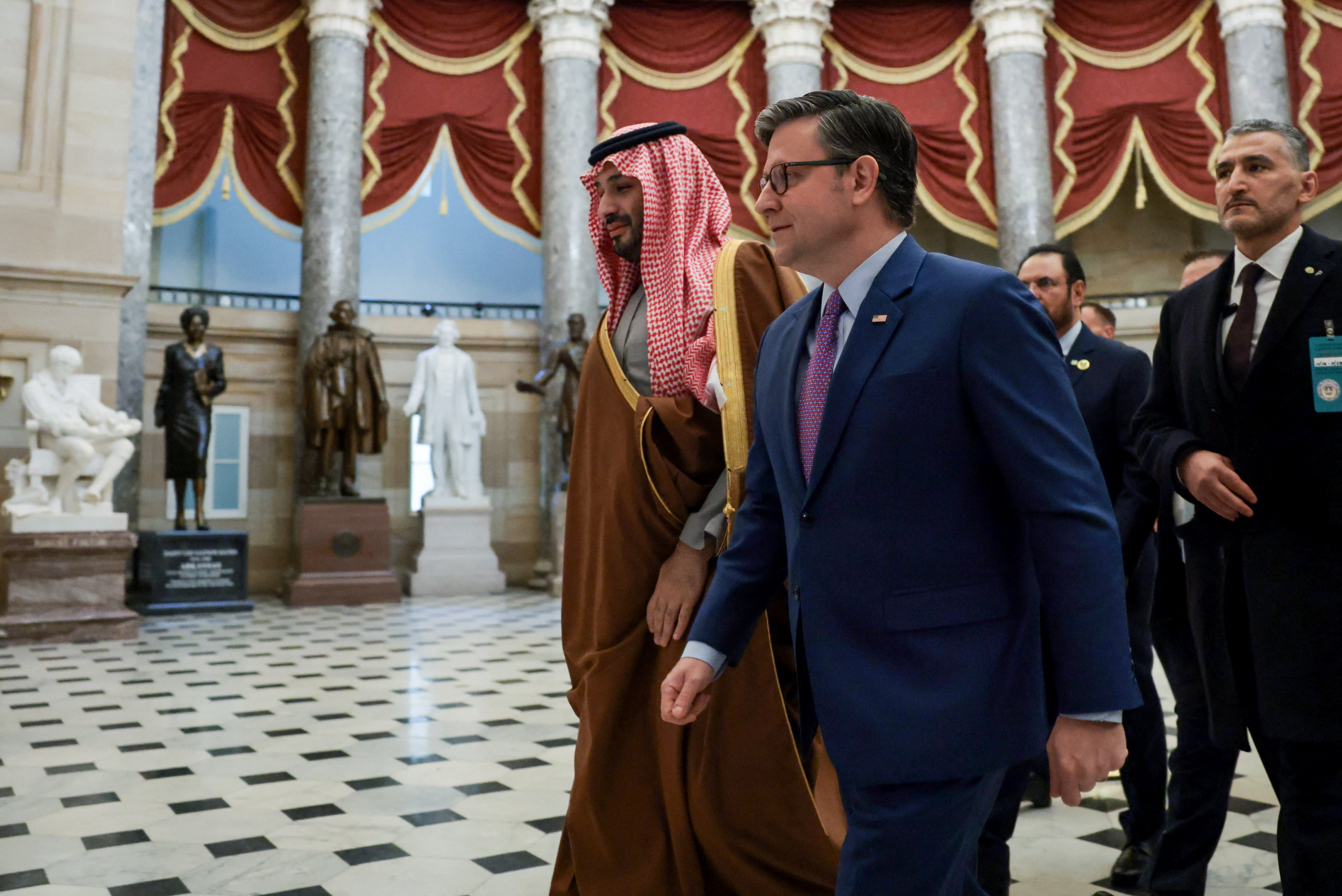Saudi Crown Prince and Prime Minister Mohammed bin Salman visits Capitol Hill, in Washington
