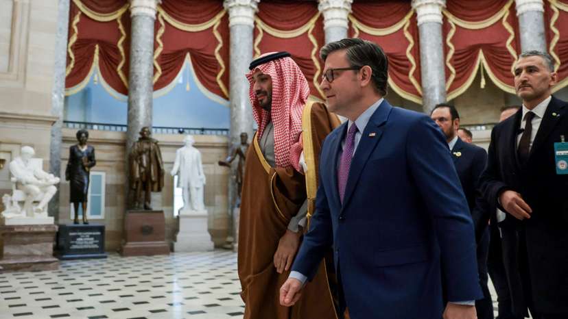 Saudi Crown Prince and Prime Minister Mohammed bin Salman visits Capitol Hill, in Washington