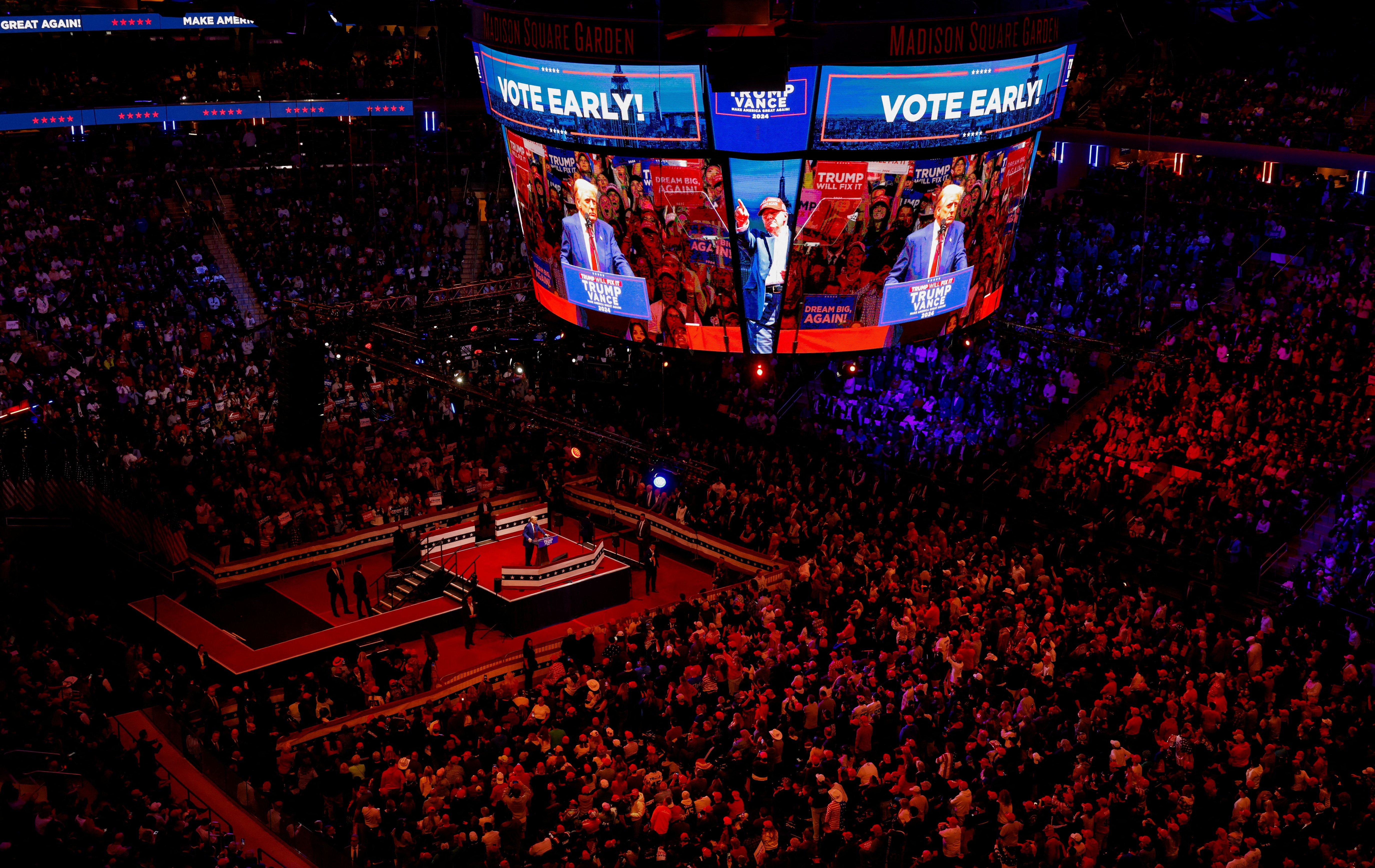 Republican presidential nominee and former U.S. President Donald Trump holds a rally at Madison Square Garden