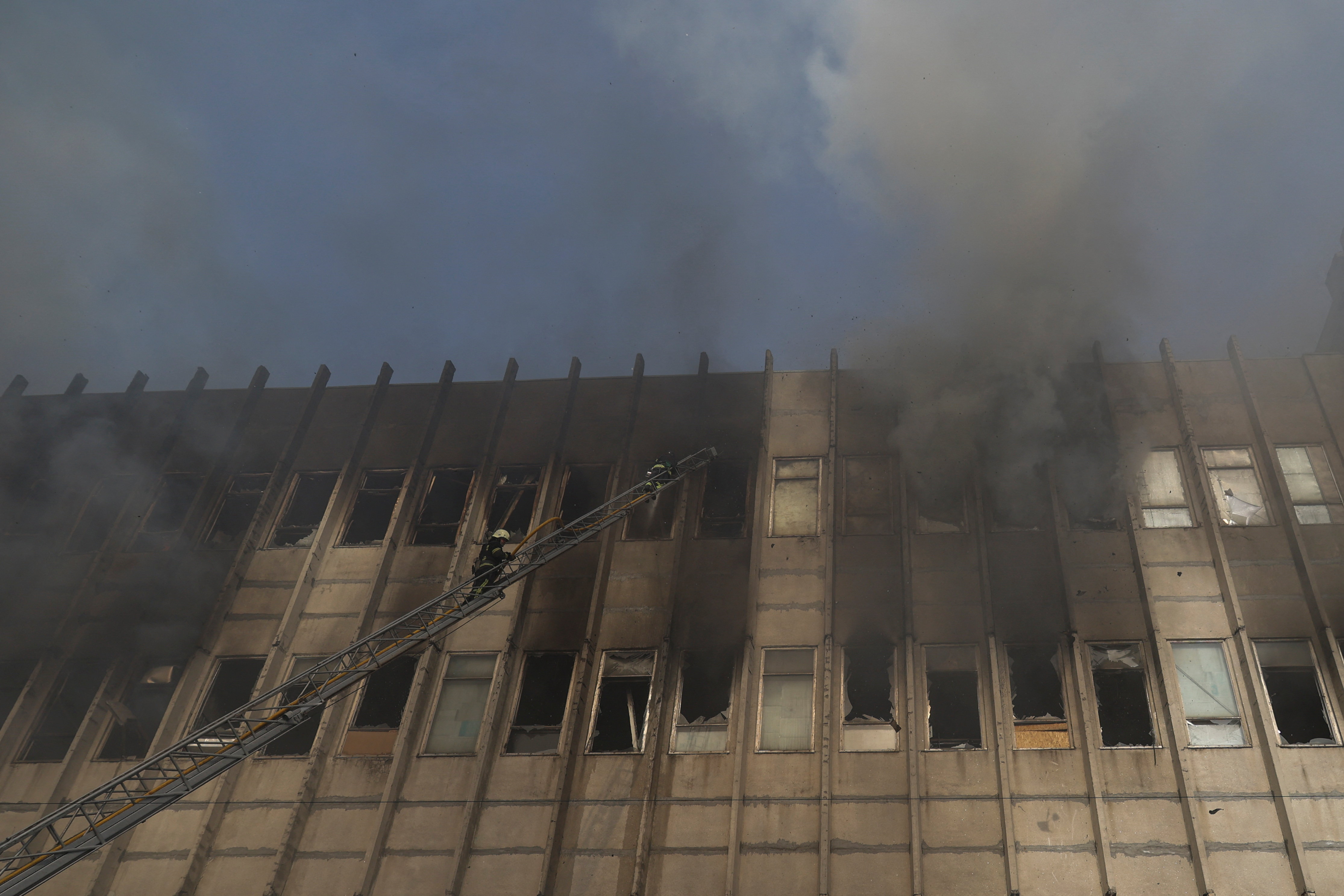 Aftermath of a Russian missile strike in Kharkiv