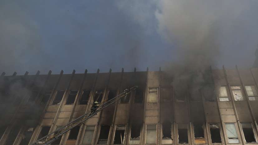 Aftermath of a Russian missile strike in Kharkiv