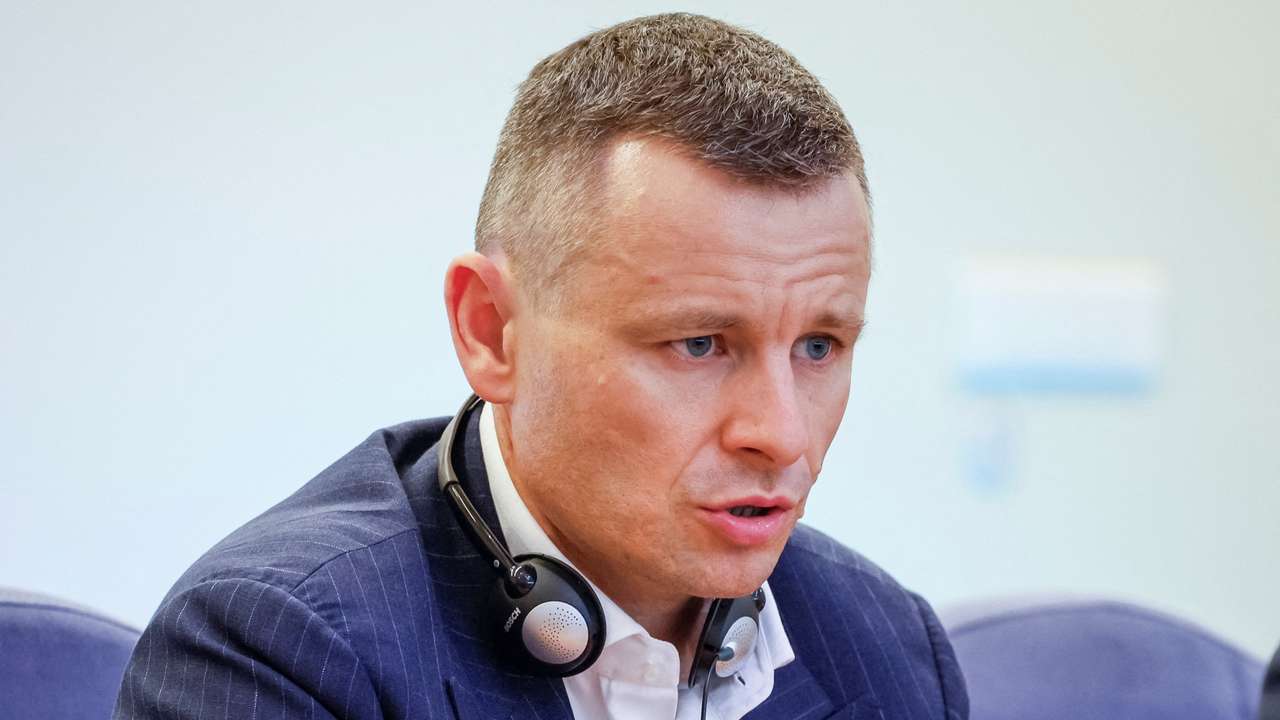 FILE PHOTO: Ukrainian Finance Minister Marchenko attends a press conference in Kyiv