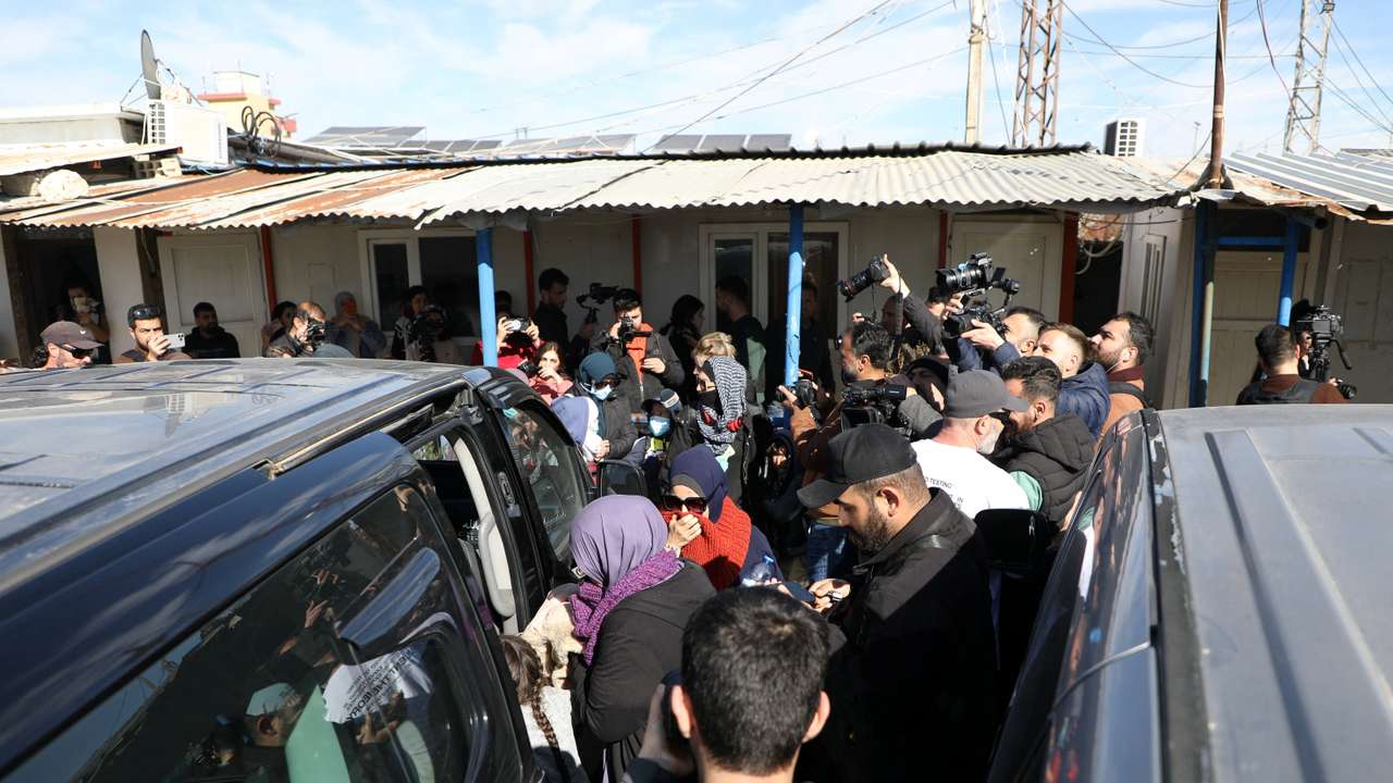 Australian families believed to be linked to the Islamic State militants leave Roj camp near Derik