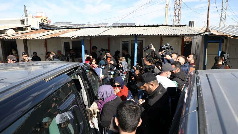 Australian families believed to be linked to the Islamic State militants leave Roj camp near Derik