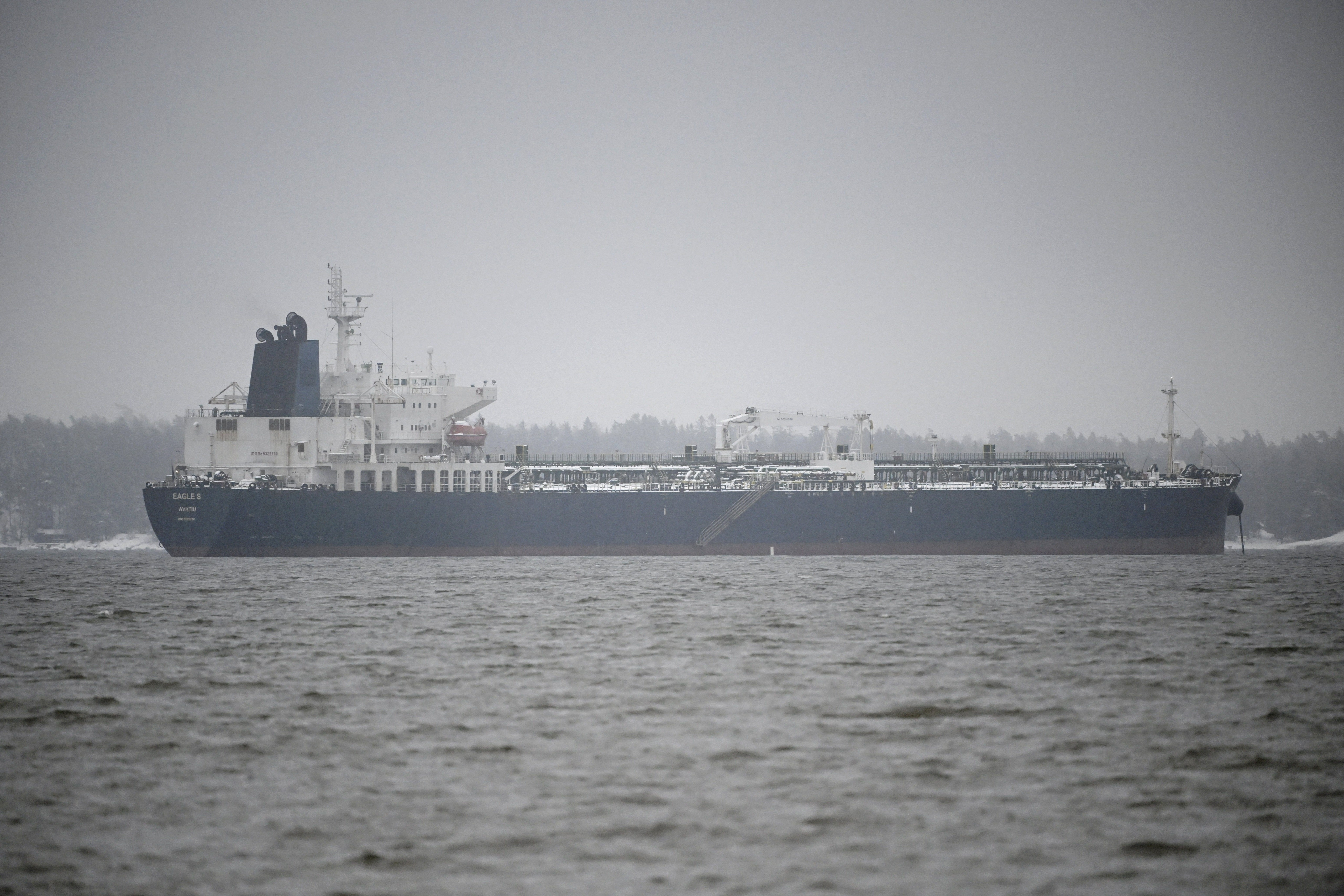 Oil tanker Eagle S anchored near the Kilpilahti port in Porvoo