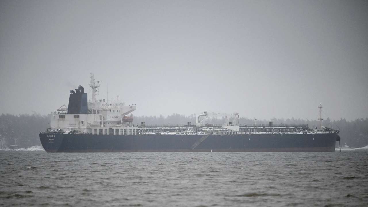 Oil tanker Eagle S anchored near the Kilpilahti port in Porvoo