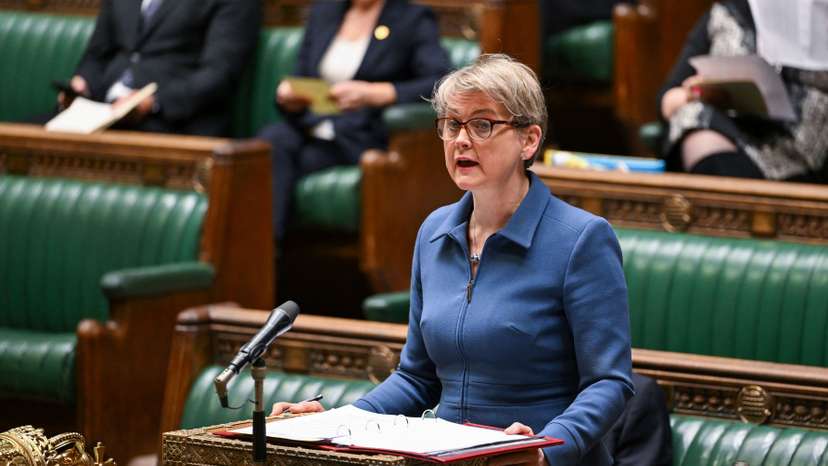 British Foreign Secretary Yvette Cooper delivers a statement on Arctic Security, in London