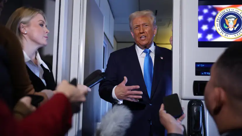 U.S. President Donald Trump en route to South Korea