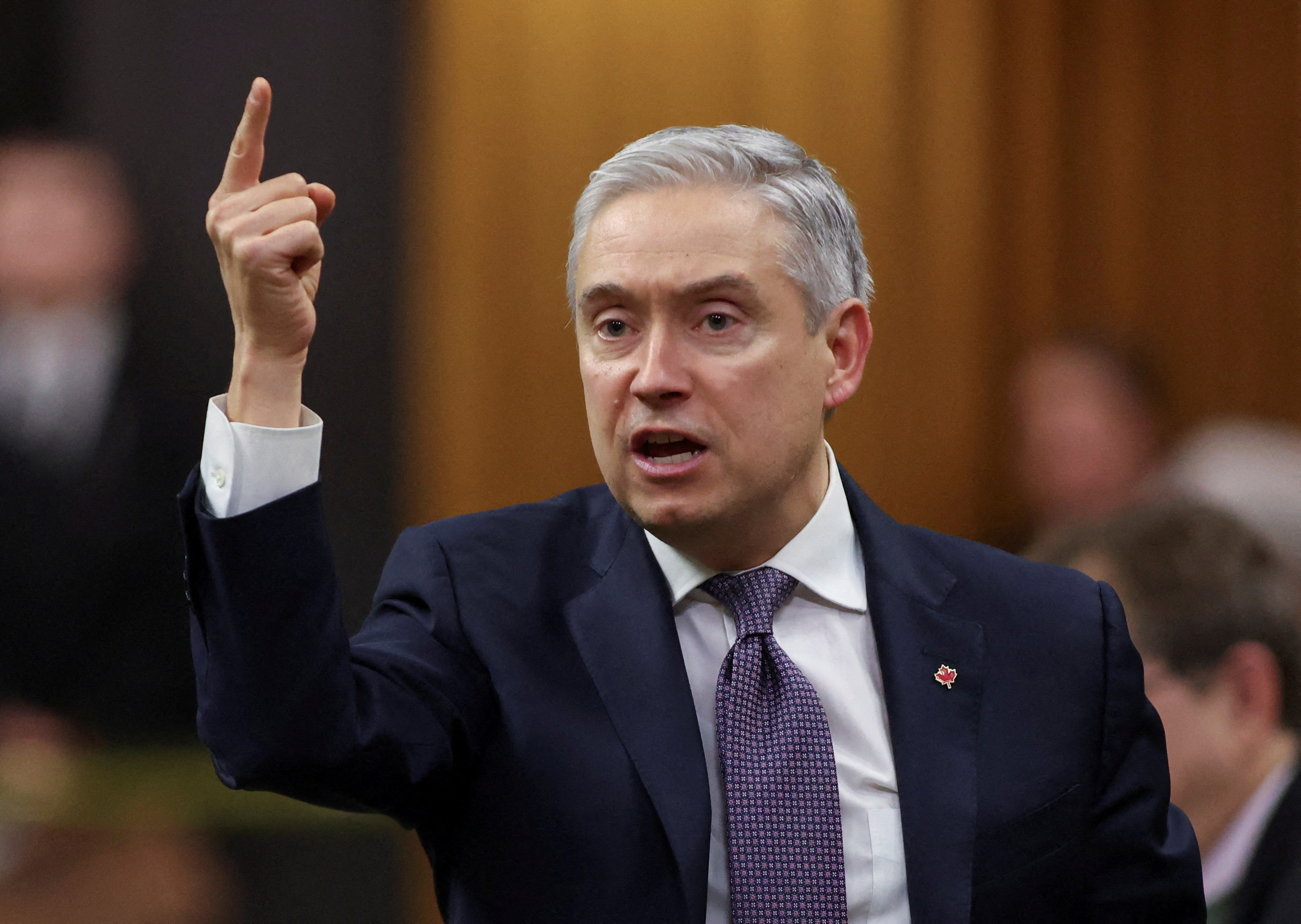 FILE PHOTO: Canada's Minister of Innovation Champagne speaks during Question Period on Parliament Hill in Ottawa