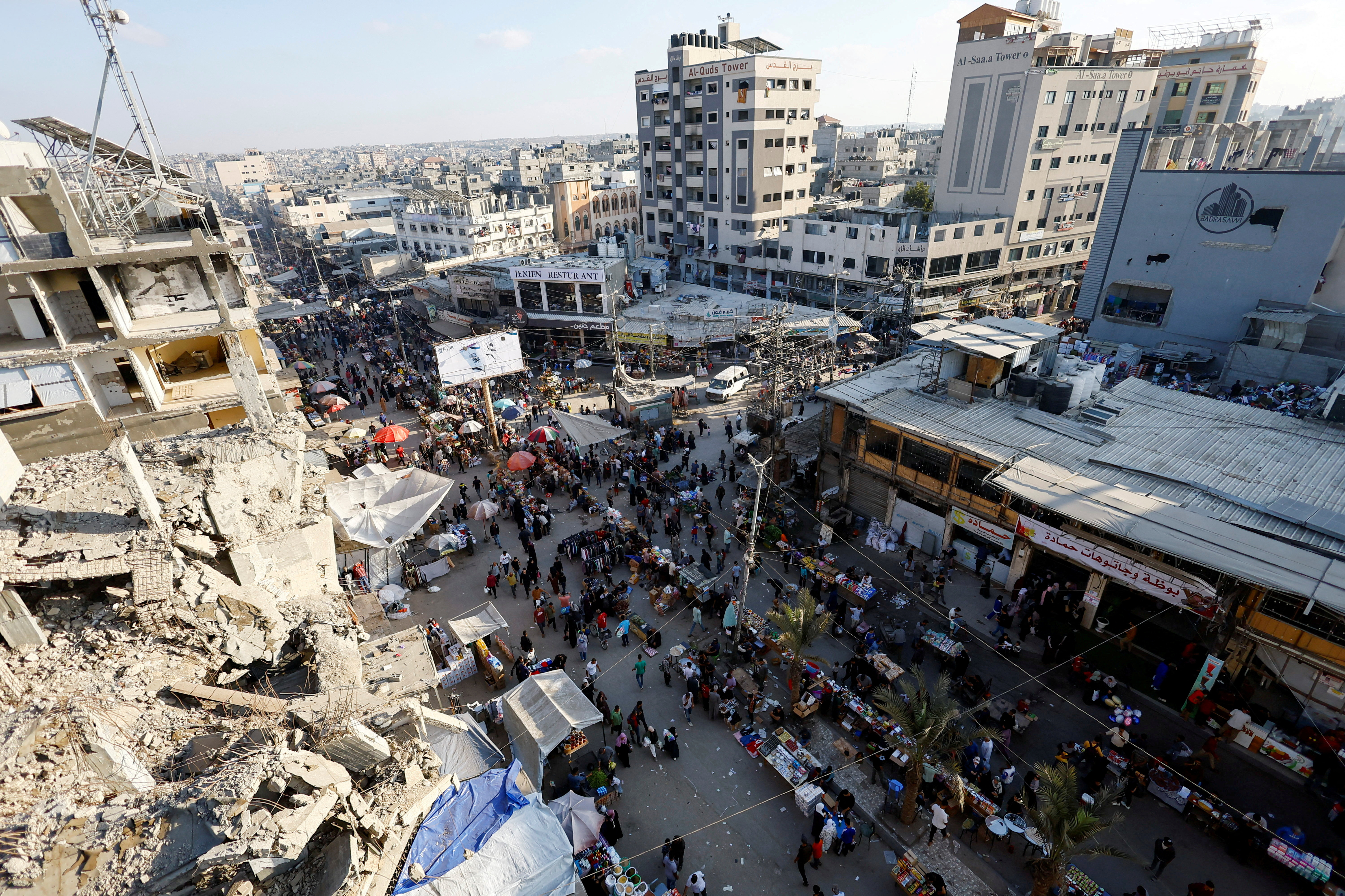 FILE PHOTO: As the guns fall silent, Gazans find newly-reopened banks have no cash in Nuseirat