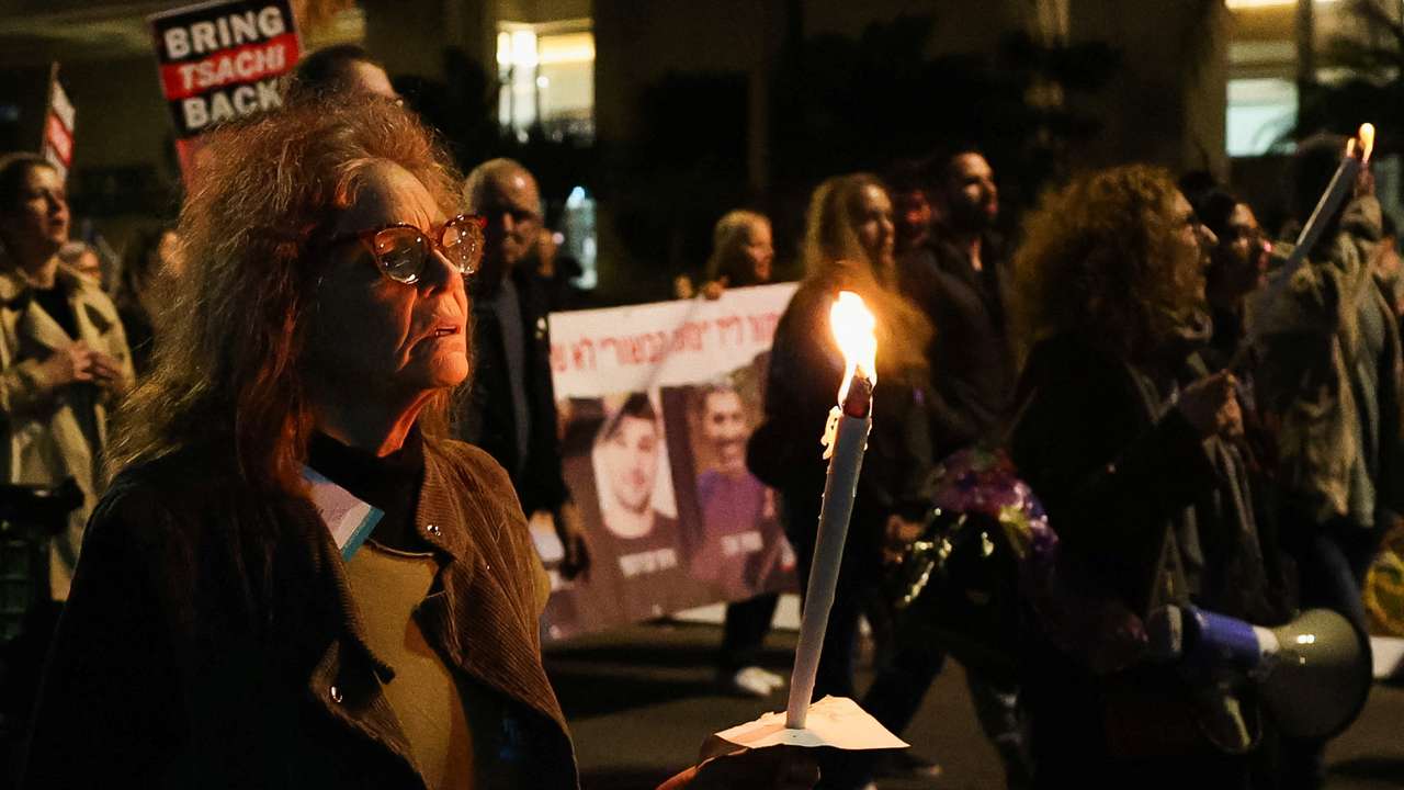 Demonstration following Israel's military announcement that they had mistakenly killed three Israeli hostages in Gaza, in Tel Aviv