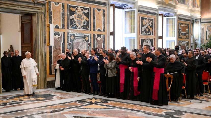 Pope Leo XIV attends the 36th Course on the Internal Forum organized by the Apostolic Penitentiary in the Clementine Hall at the Vatican