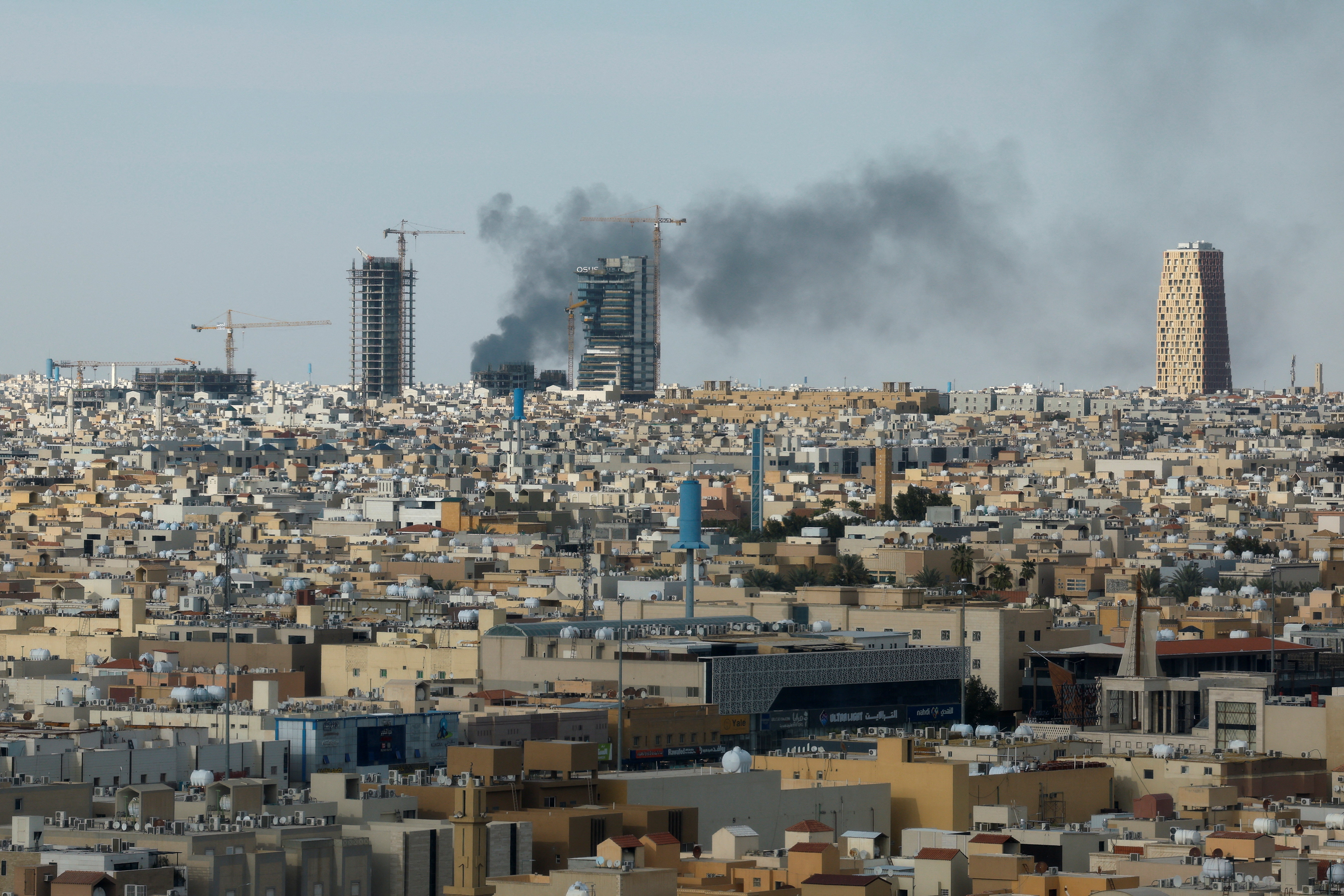 Smoke rises above the city, amid the U.S.-Israeli conflict with Iran