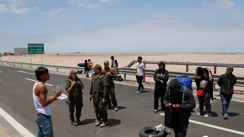 Venezuelan migrants stranded after Peru tightens border security, in Arica