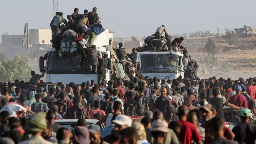 Palestinians seek aid supplies in Khan Younis