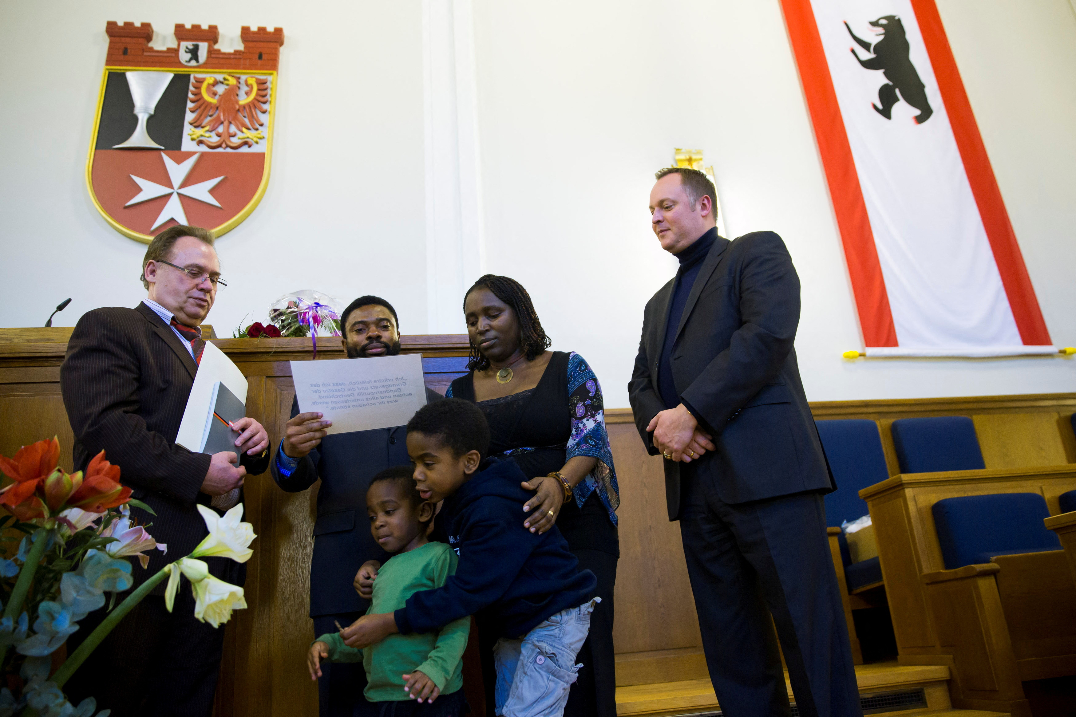 African family attend naturalisation ceremony in Berlin