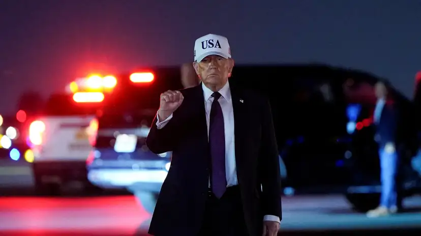 U.S. President Donald Trump arrives in West Palm Beach